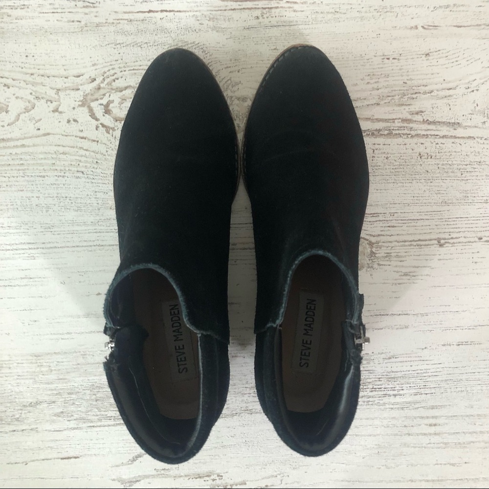 STEVE MADDEN Tobii Black Suede Zippered Ankle Boots 6 - Picture 9 of 12